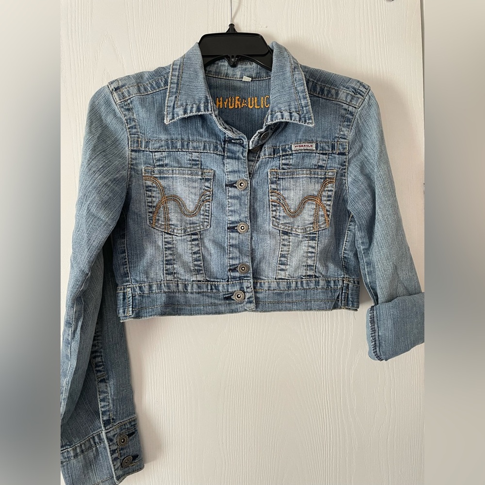 Hydraulic Light Blue Cropped Denim Jacket
